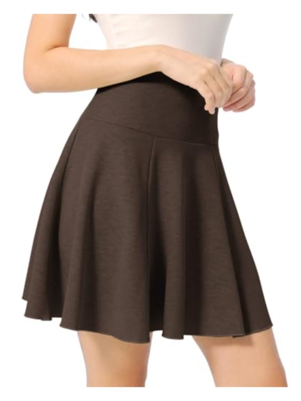 High Waist A-Line Skater Skirt Mini Flared with Elastic Waistband